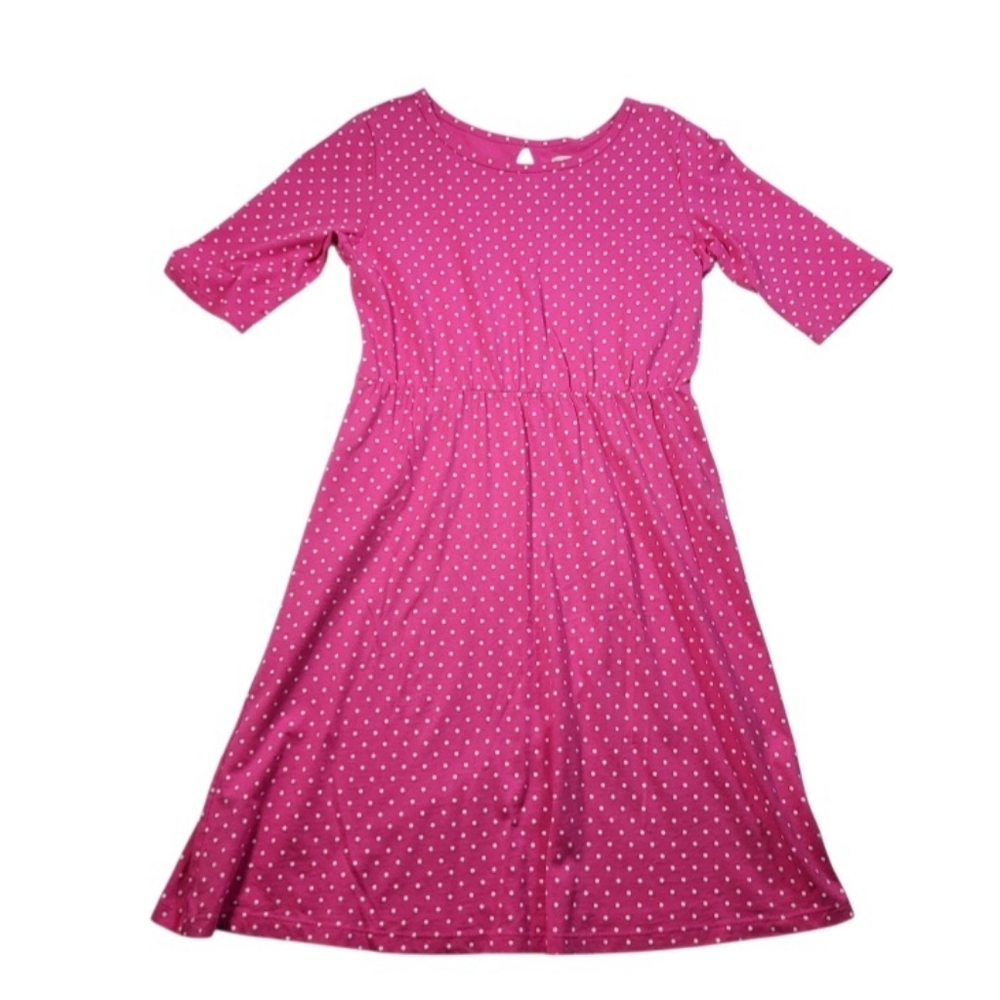 Old Navy Girl's Fit & Flare Pink Polka Dot Dress - XL (14)